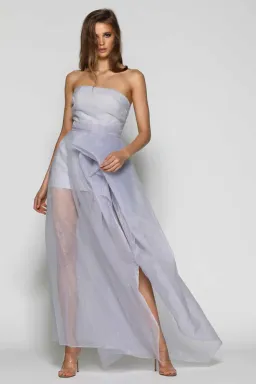 Elle Zeitoune Hazel Dove Dress Grey Size 6 for rent on The Volte - image 1