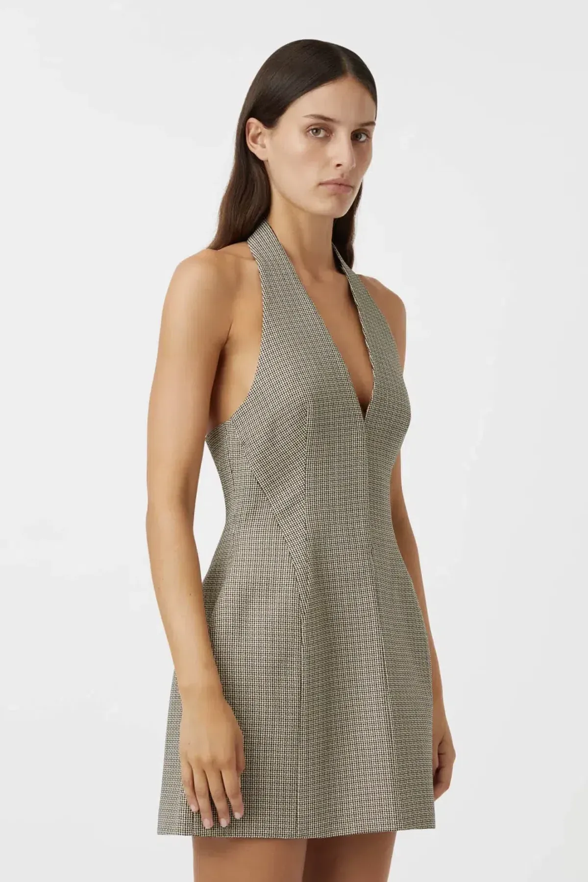 C&M Banks Mini Dress Black Houndstooth Size 10  - Image 3