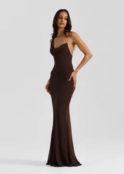 HALLIE GOWN | ESPRESSO - SIZE 6 for rent on The Volte - image 4