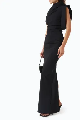 Rachel Gilbert Rowana One Shoulder Floor Length Gown Black Size AU 6 for rent on The Volte - image 2