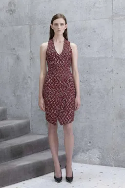 Scanlan Theodore Tweed Mid Dress In Red | Size AU 10 for rent on The Volte - image 1