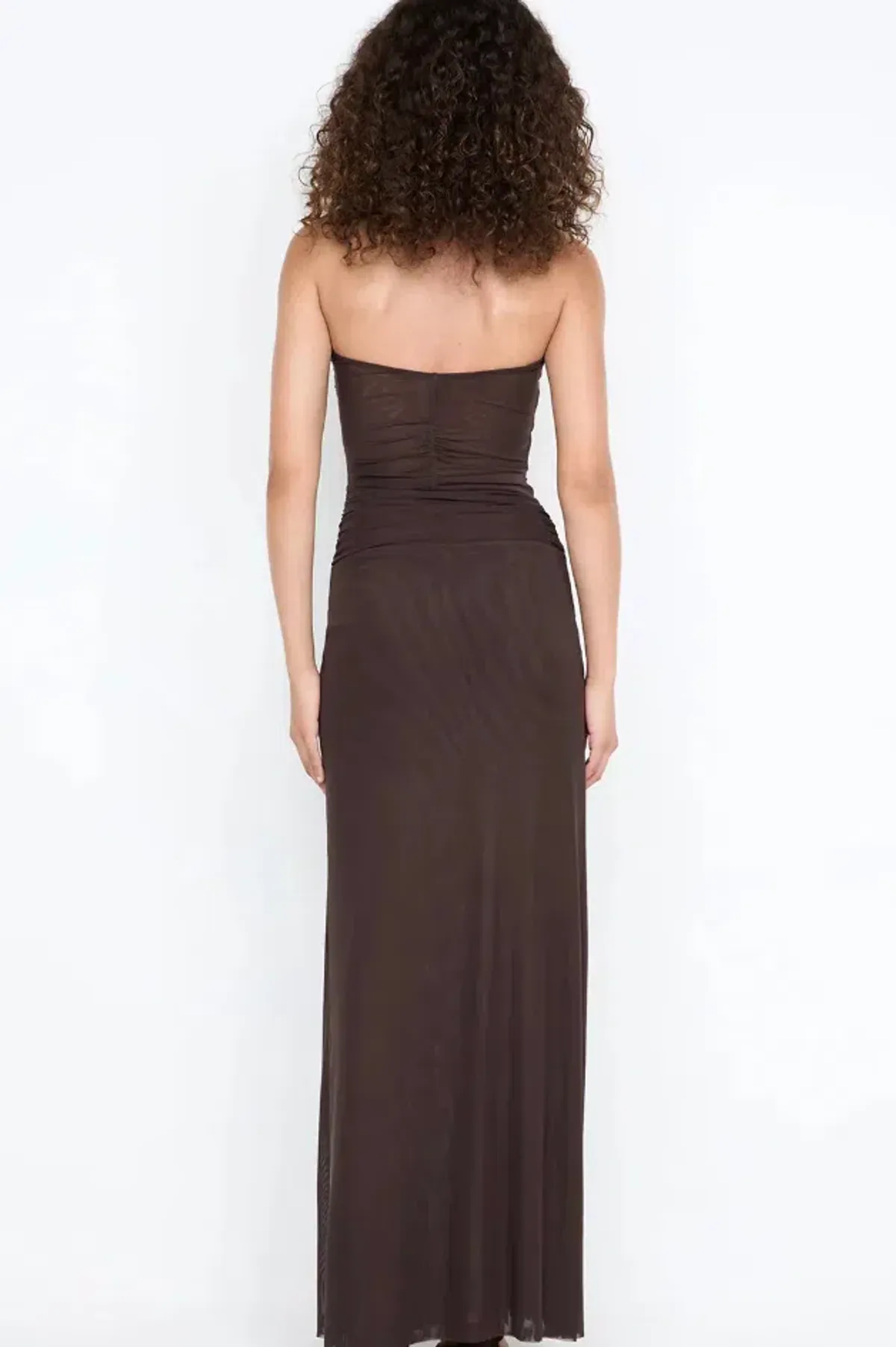 IDA STRAPLESS DRESS | DARK CHOCOLATE - SIZE 6 - Image 3
