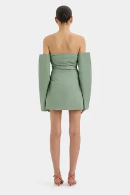 SIR Martina Sleeved Mini Dress Sage Size 1 / AU 8 for rent on The Volte - image 2