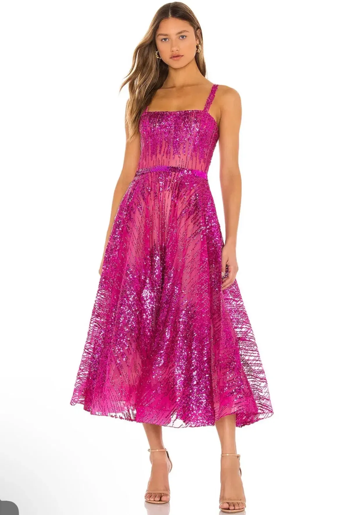 BRONX AND BANCO FUCHSIA MADEMOISELLE MIDI DRESS PINK - Image 2