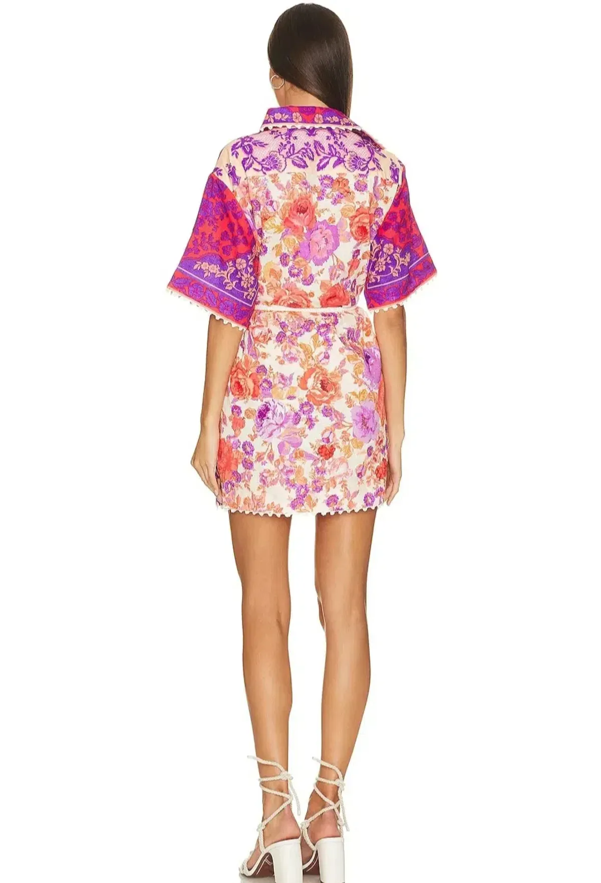 Zimmermann Raie Trimmed Mini Dress in Multi Size 3 AU 14 - Image 2