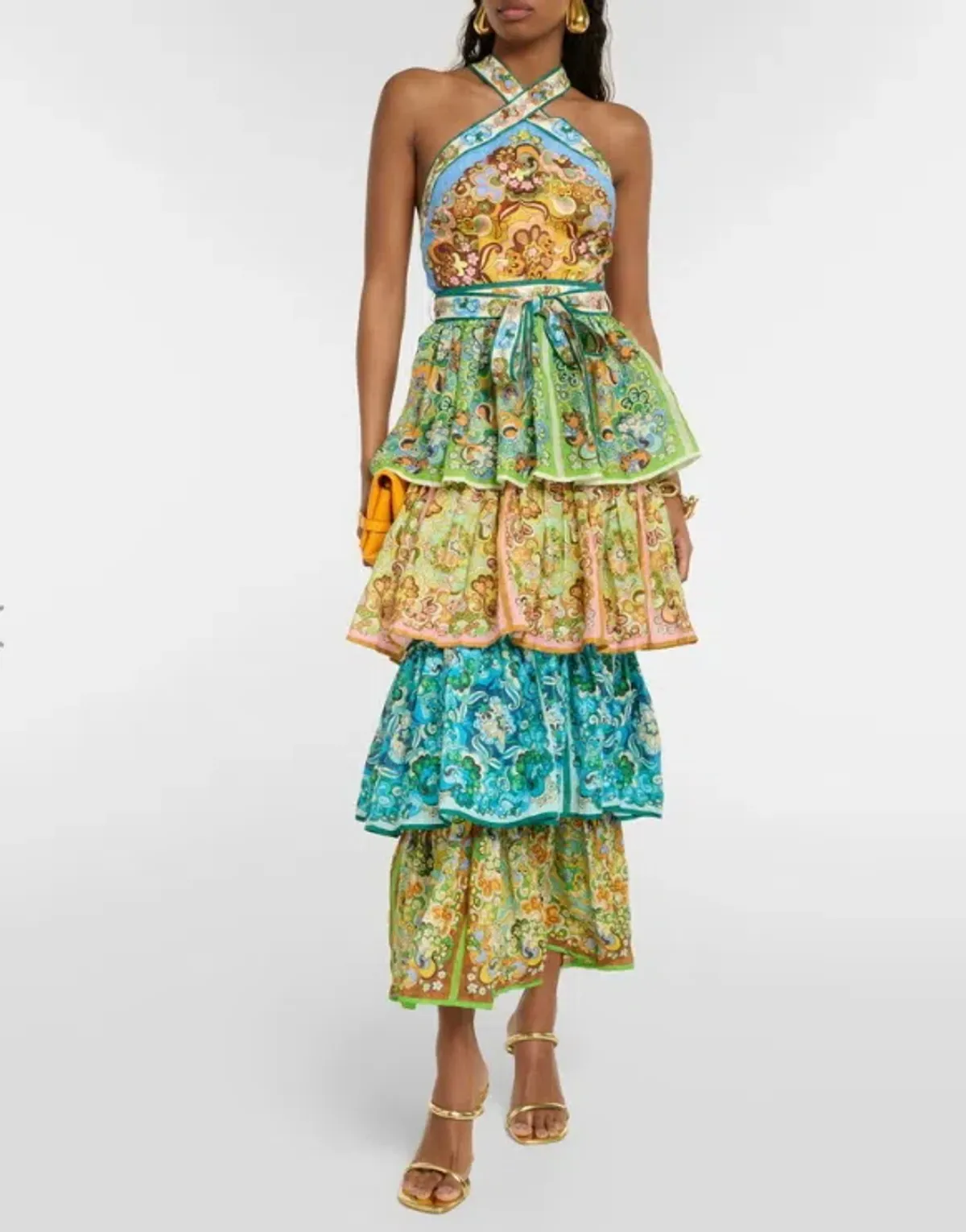 Alemais - Dreamer Halter Tier Dress In Multi - Image 1