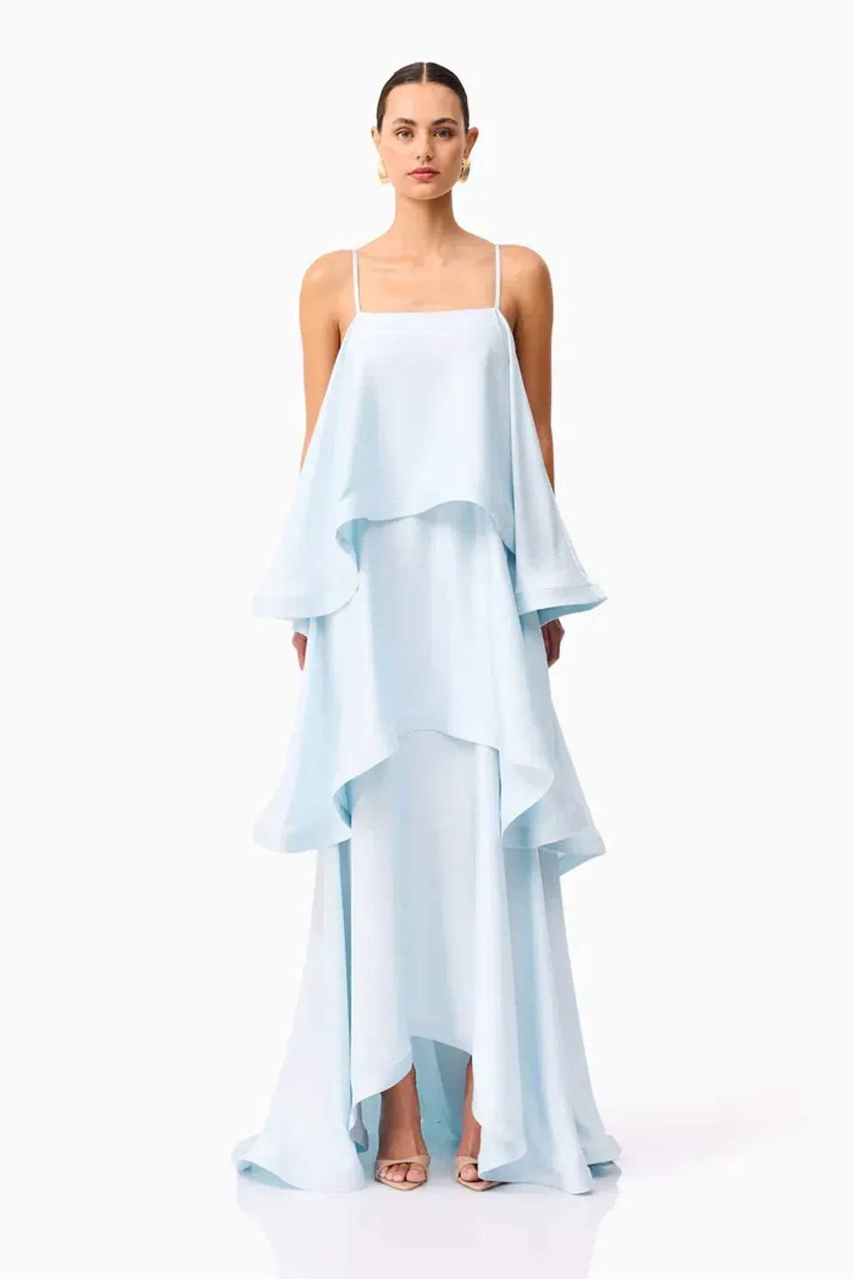 Elliatt Tilly Tiered Maxi Dress in Blue Size Small - Image 1