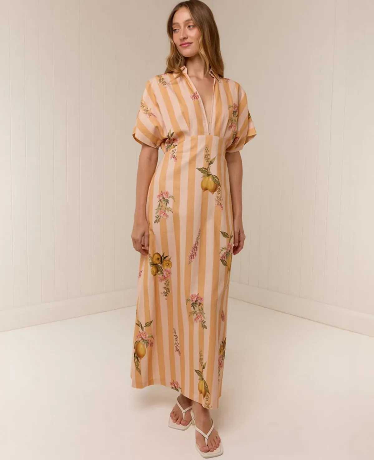 Palm Noosa Jasmine Dress size 16 Citrus Stripe - Image 2