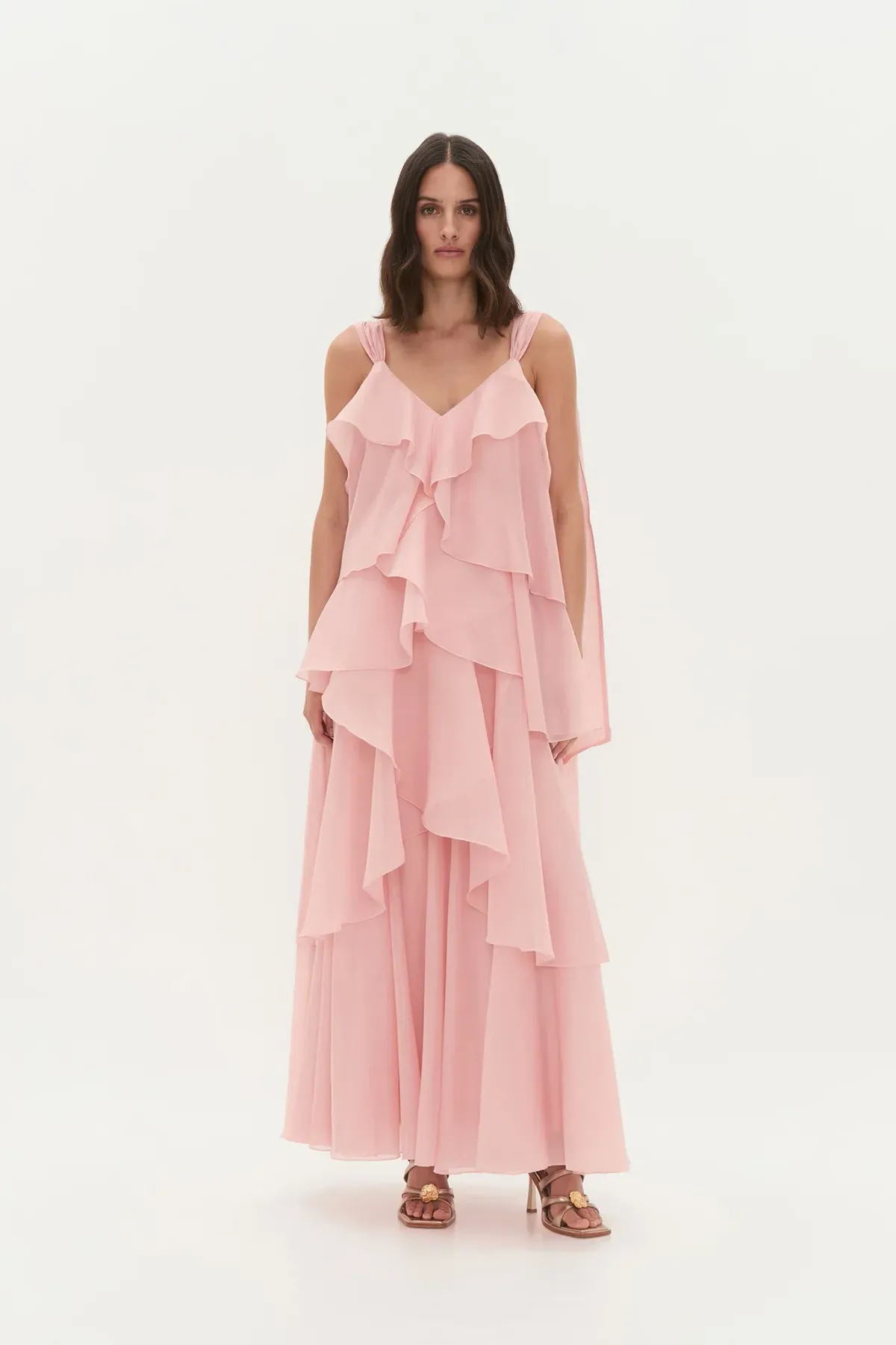 Aje Gracie Maxi Dress Size 16 in Muted Rose Pink - Image 6