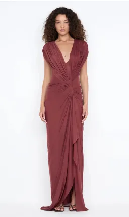 BEC AND BRIDGE Leia Drape Gown - RUST SIZE 10 for rent on The Volte - image 1