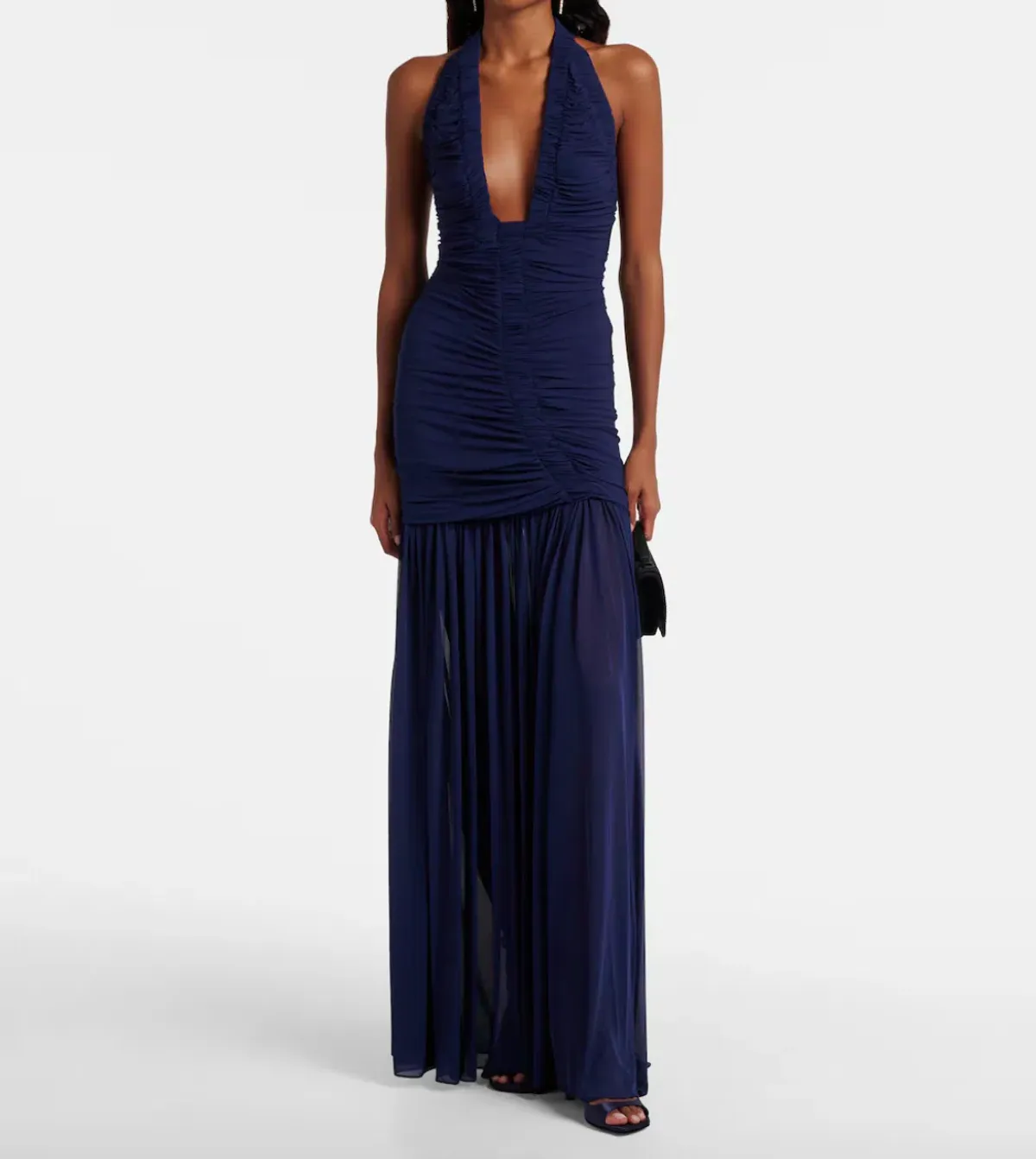 CHRISTOPHER ESBER Orion ruched halterneck gown in Navy Blue AU 6 - Image 1