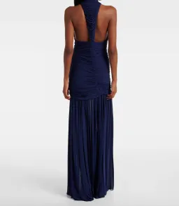CHRISTOPHER ESBER Orion ruched halterneck gown in Navy Blue AU 6  for rent on The Volte - image 2
