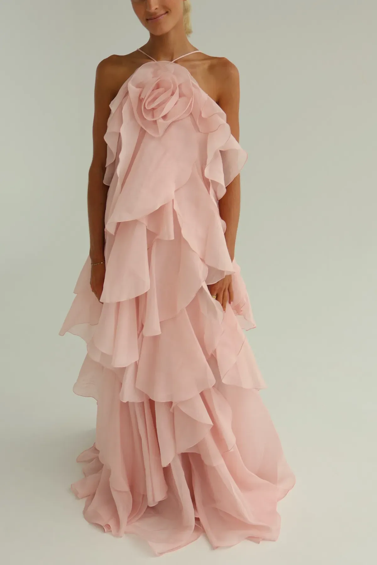 Aje Pandorea Layered Maxi Dress Pastel Pink Size 10 - Image 4