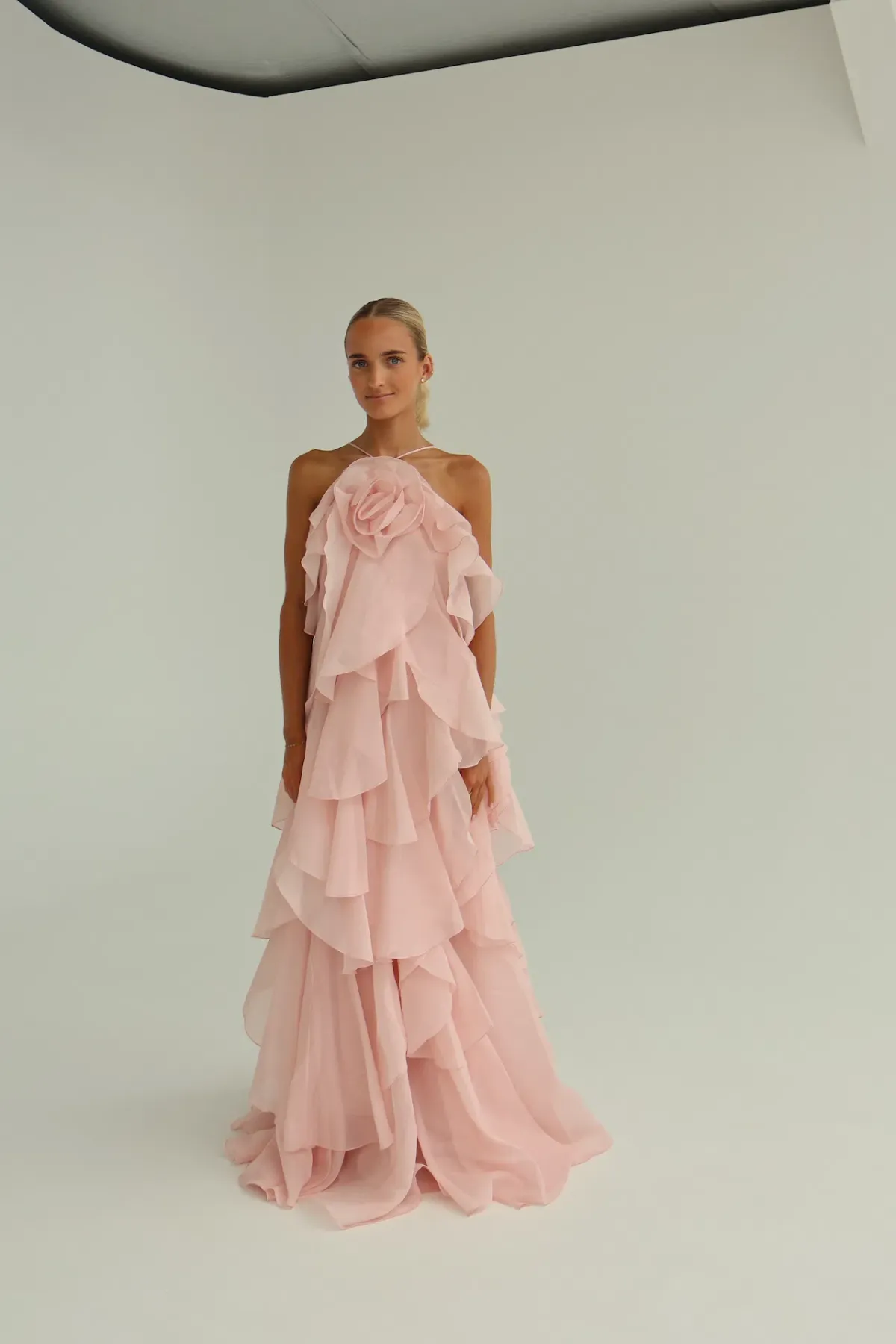 Aje Pandorea Layered Maxi Dress Pastel Pink Size 10 - Image 3