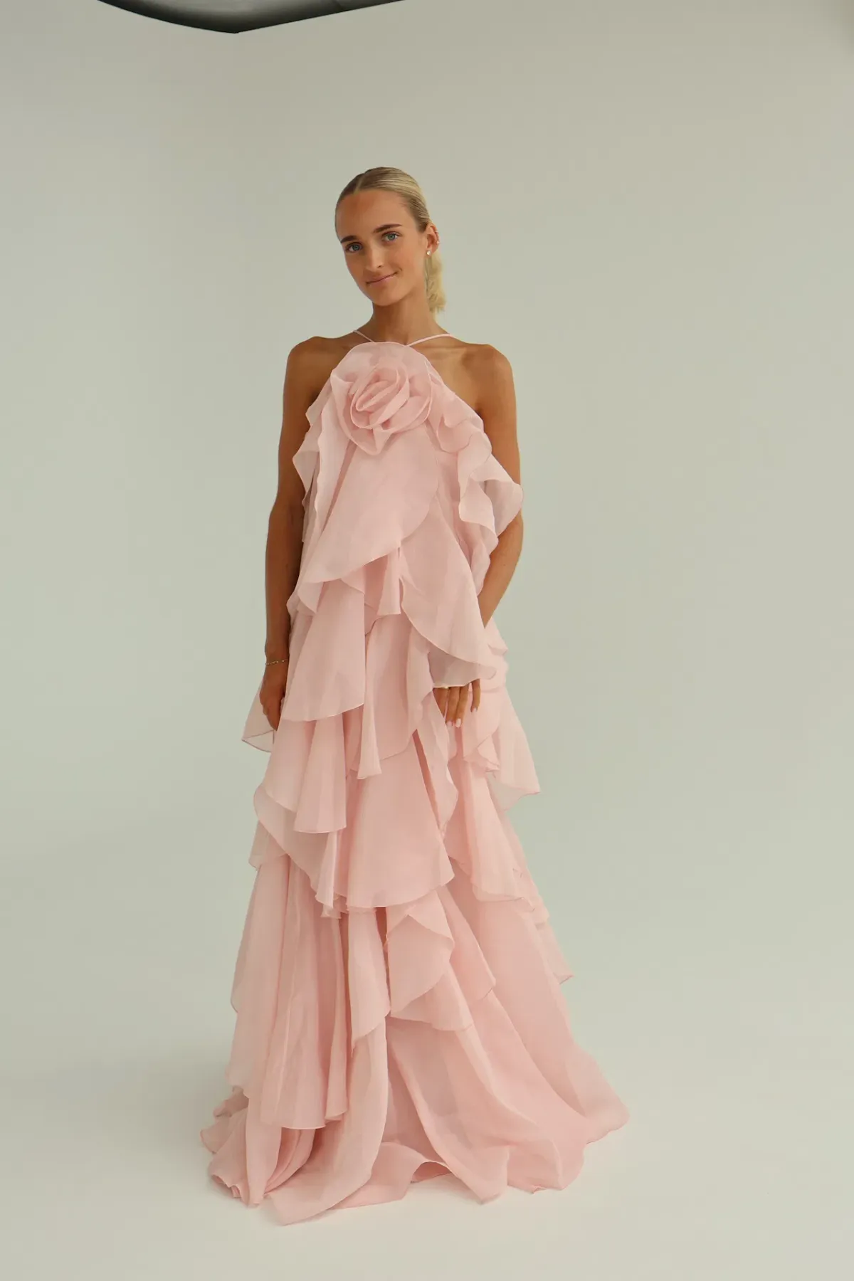 Aje Pandorea Layered Maxi Dress Pastel Pink Size 10 - Image 2
