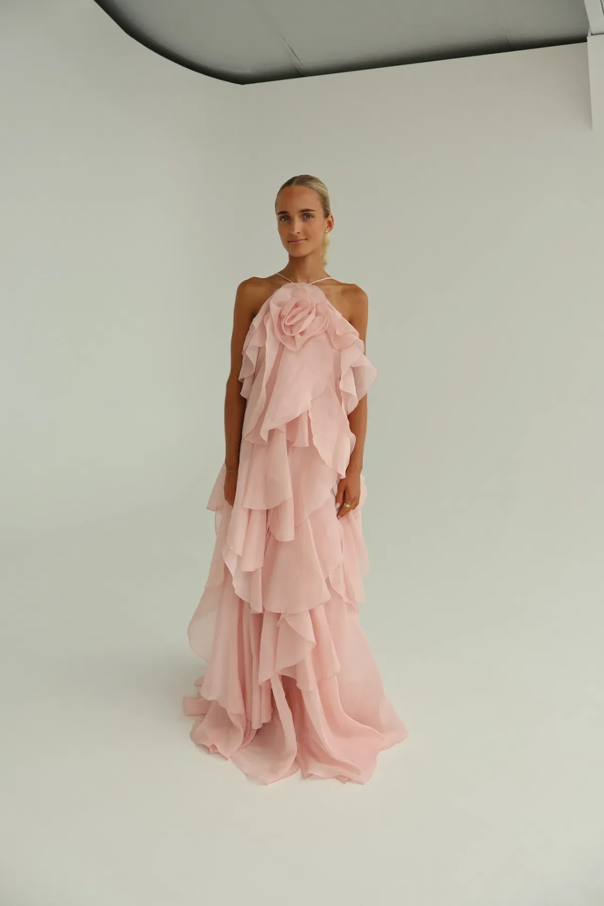 Aje Pandorea Layered Maxi Dress Pastel Pink Size 10 - Image 5