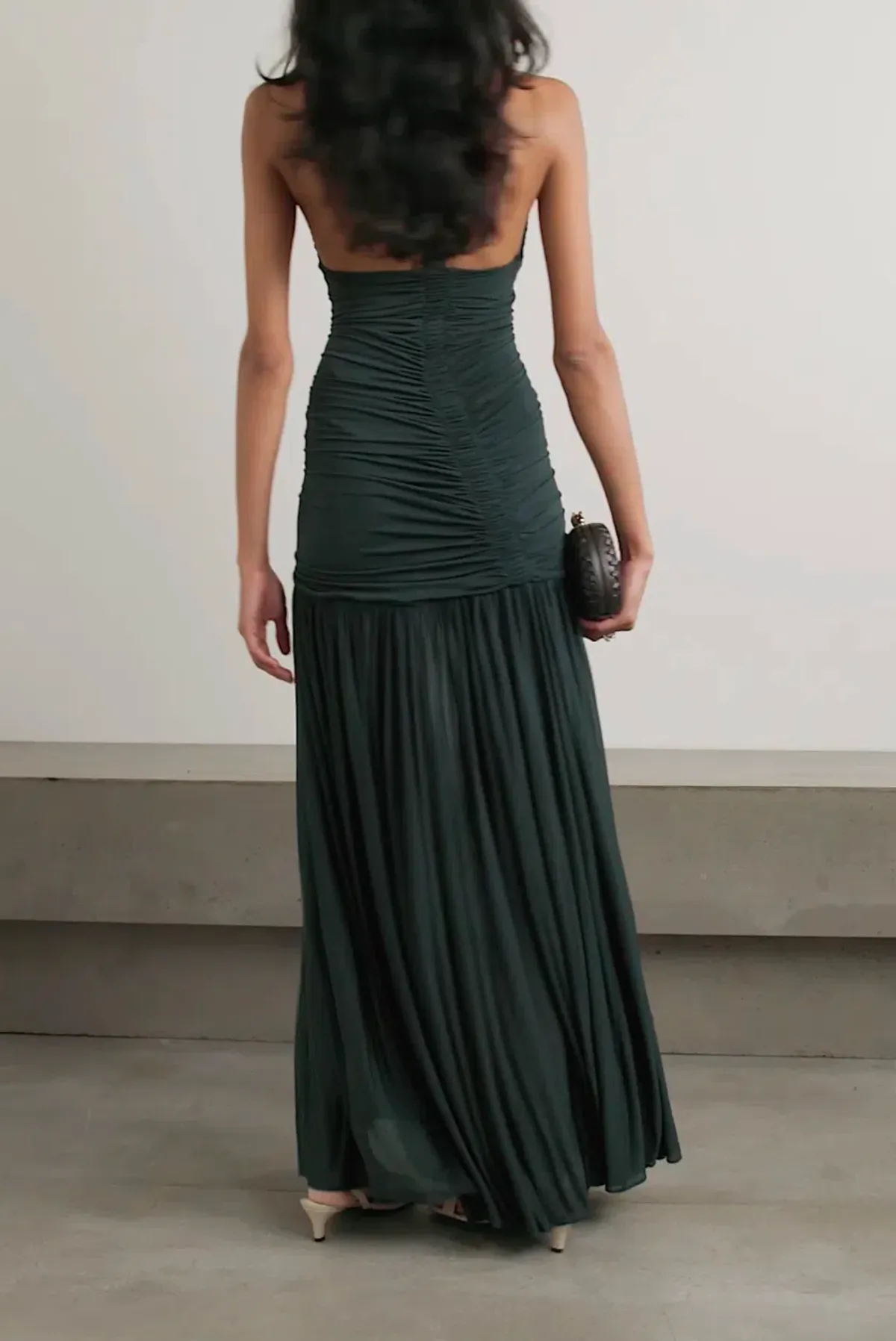 Christopher Esber Orion open-back ruched jersey gown Green AU 8 - Image 3
