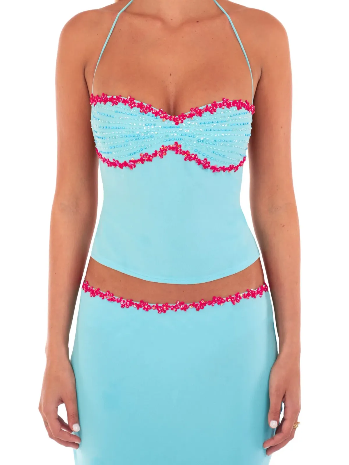 I am Delilah Jemima Halter Top and Midi Skirt Set in Sapphire Size 10 - Image 2