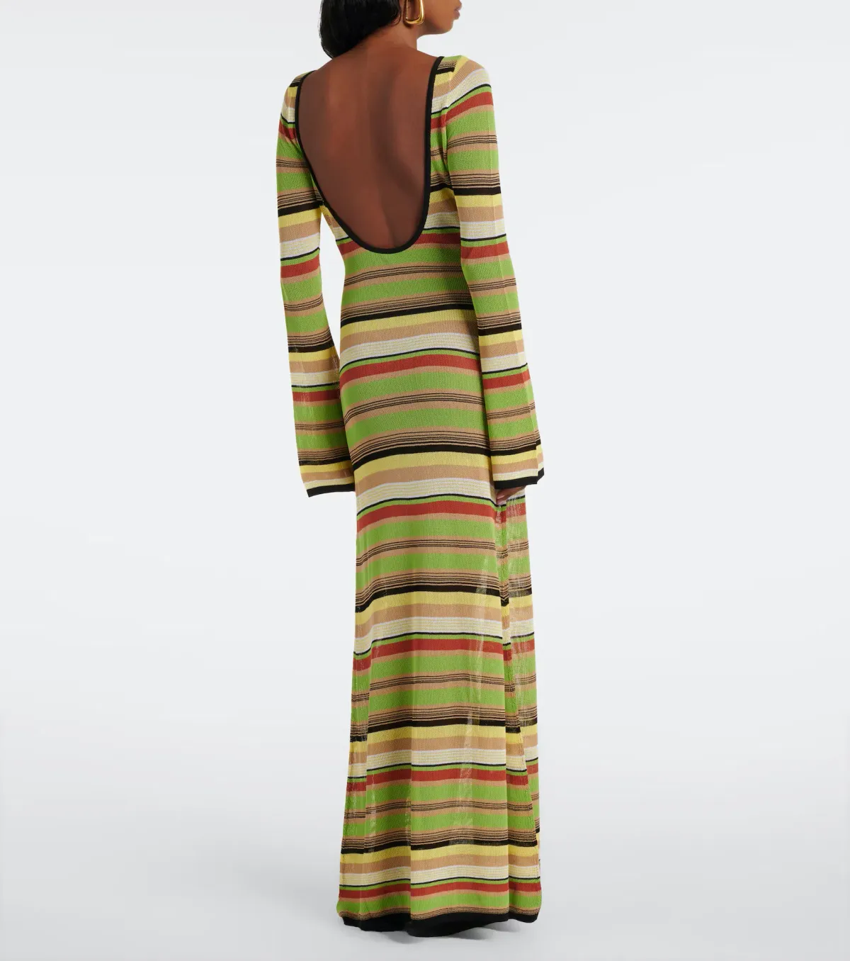 Sir the Label Coastline Low Back Striped Maxi Dress in Palm Stripe Size 2 / AU 10 - Image 2
