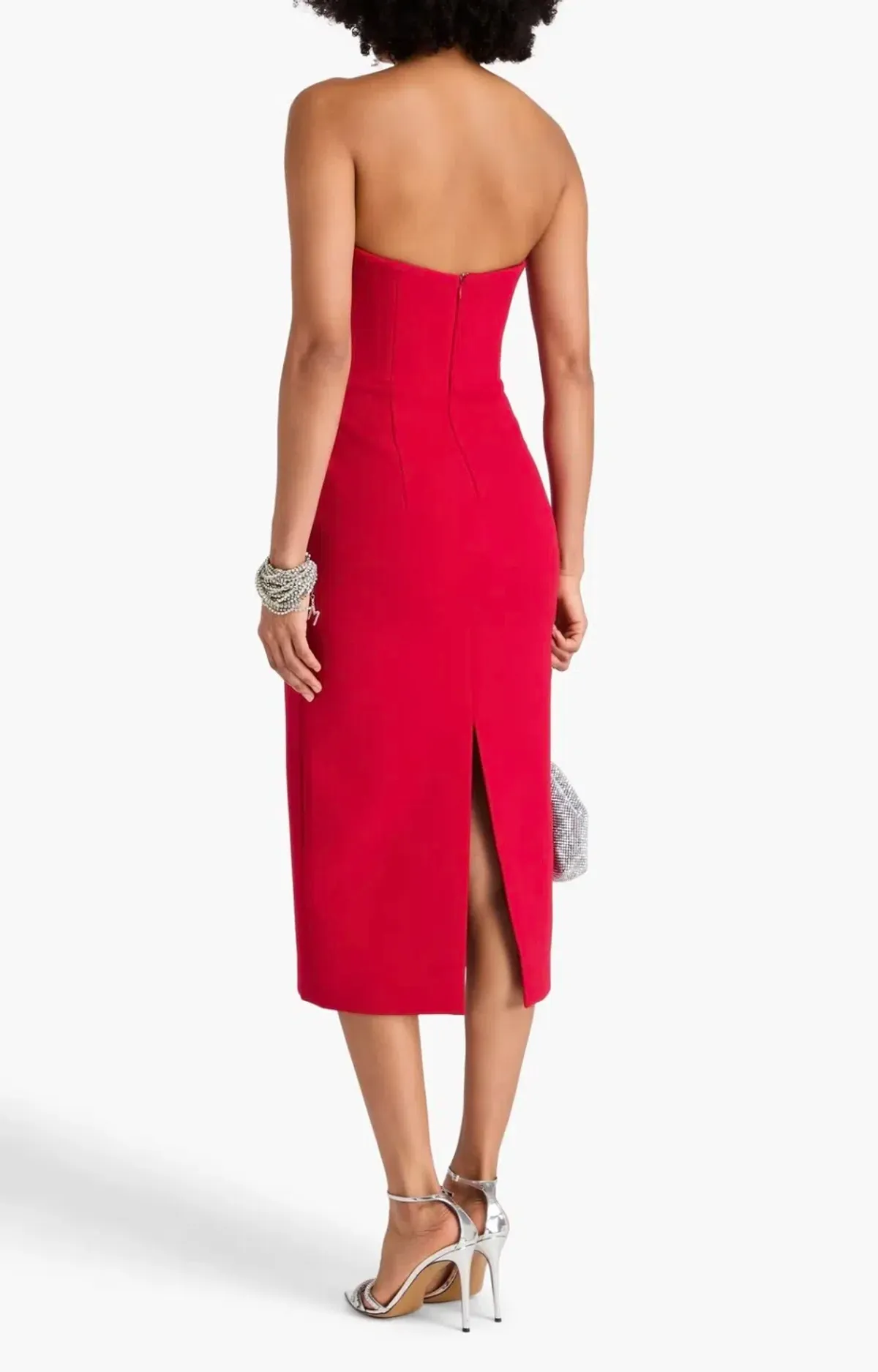 Rebecca Vallance Akari Strapless Midi Dress Red Size 8 - Image 5