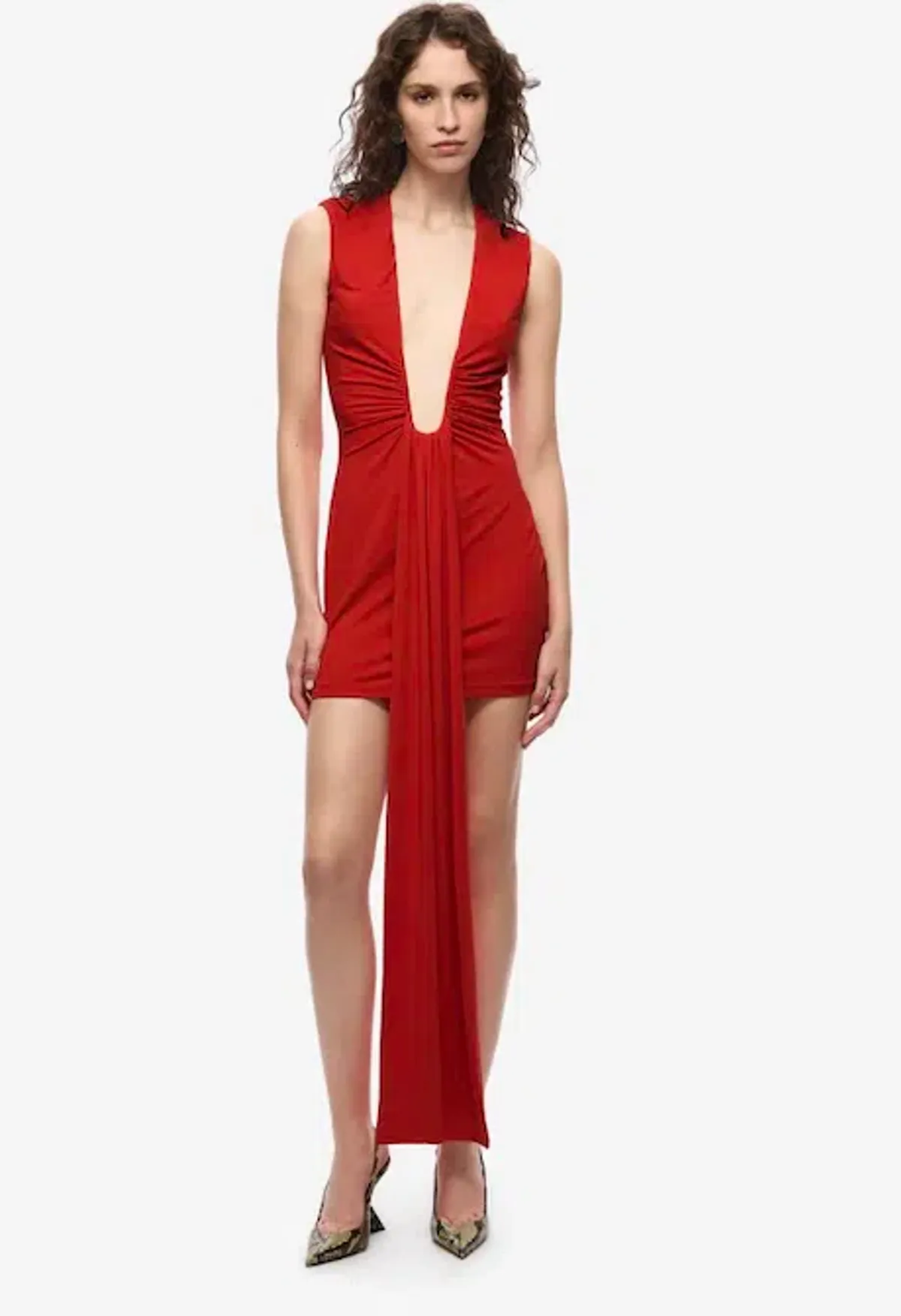 MISHA CUPRO MINI DRESS IN RED SIZE S - Image 2