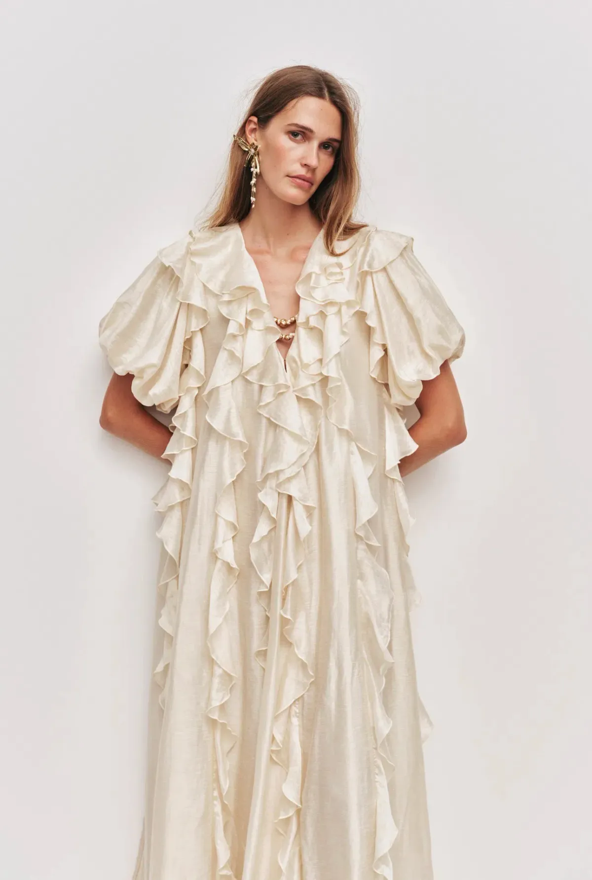 AJE VOYAGER MAXI DRESS Size 14 in Coconut Cream - Image 2
