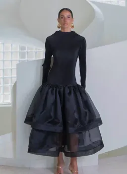 L'IDEE - Lidee Alexander Dress - Noir black size 8  for rent on The Volte - image 1