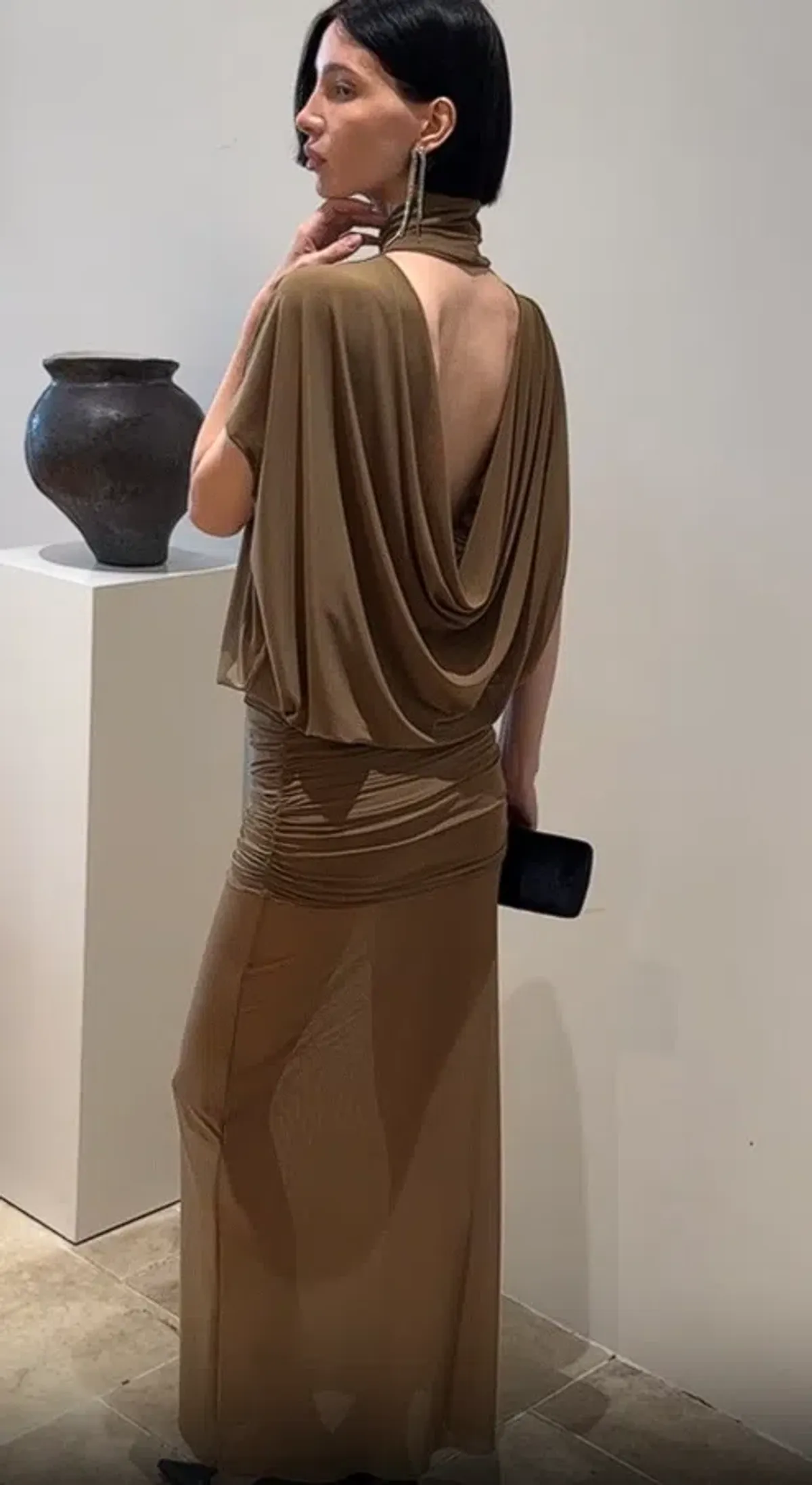 COCOSIN Dune Glow Dress SIZE SMALL brown - Image 3