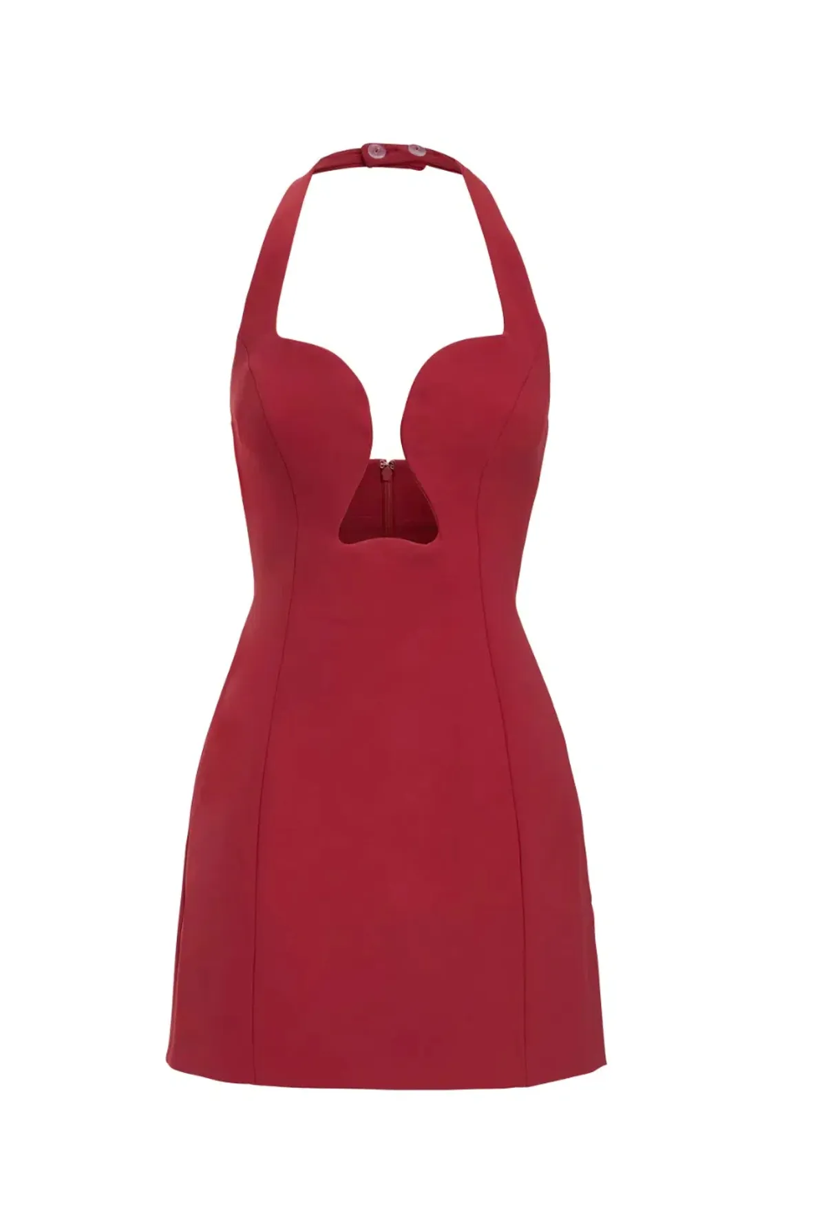 Kookai Alto Low Cut Mini Dress in Winery - Image 4