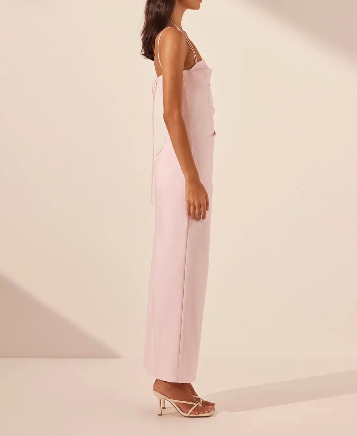 Shona Joy Lane Bustier Maxi Dress pale pink size 10 - Image 2