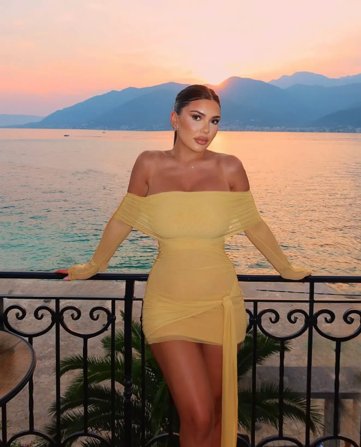 BENNI Yasmin Mini Dress Mustard Size AU 12 - Image 1