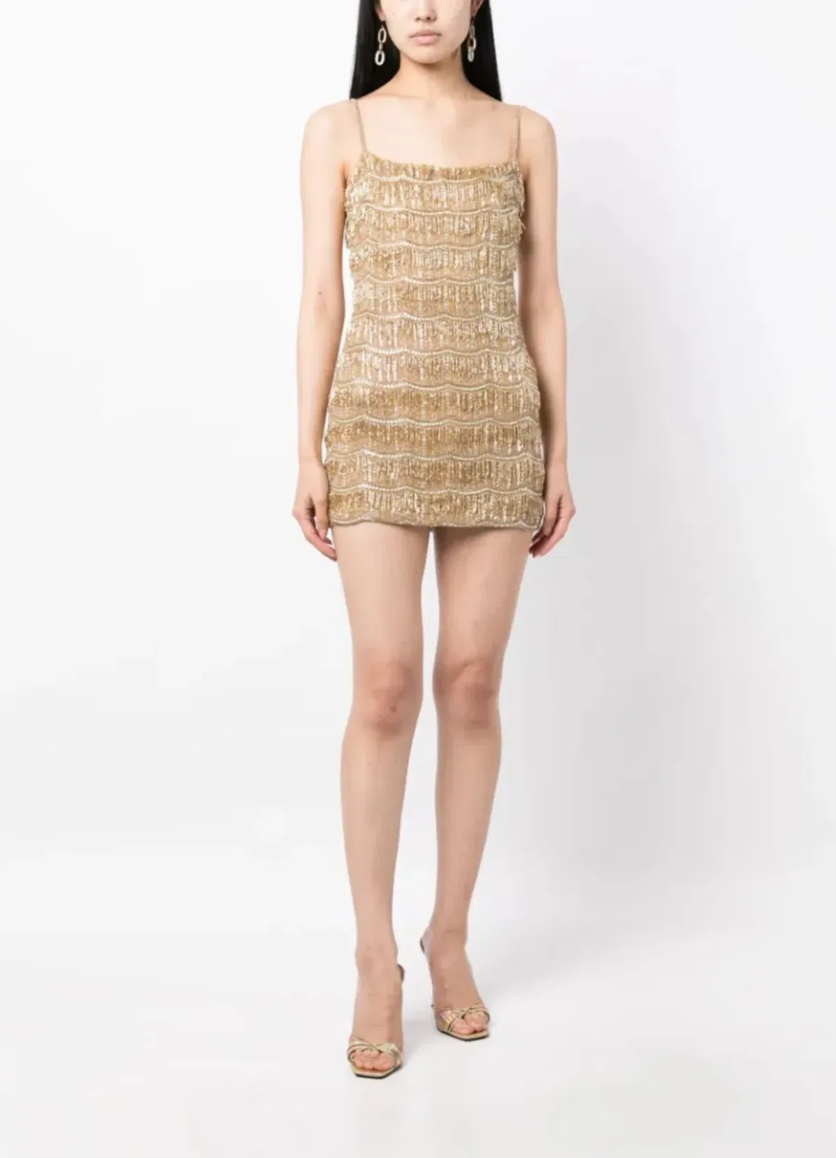 Rachel Gilbert Sadie Mini Dress Gold 3/AU12 - Image 3