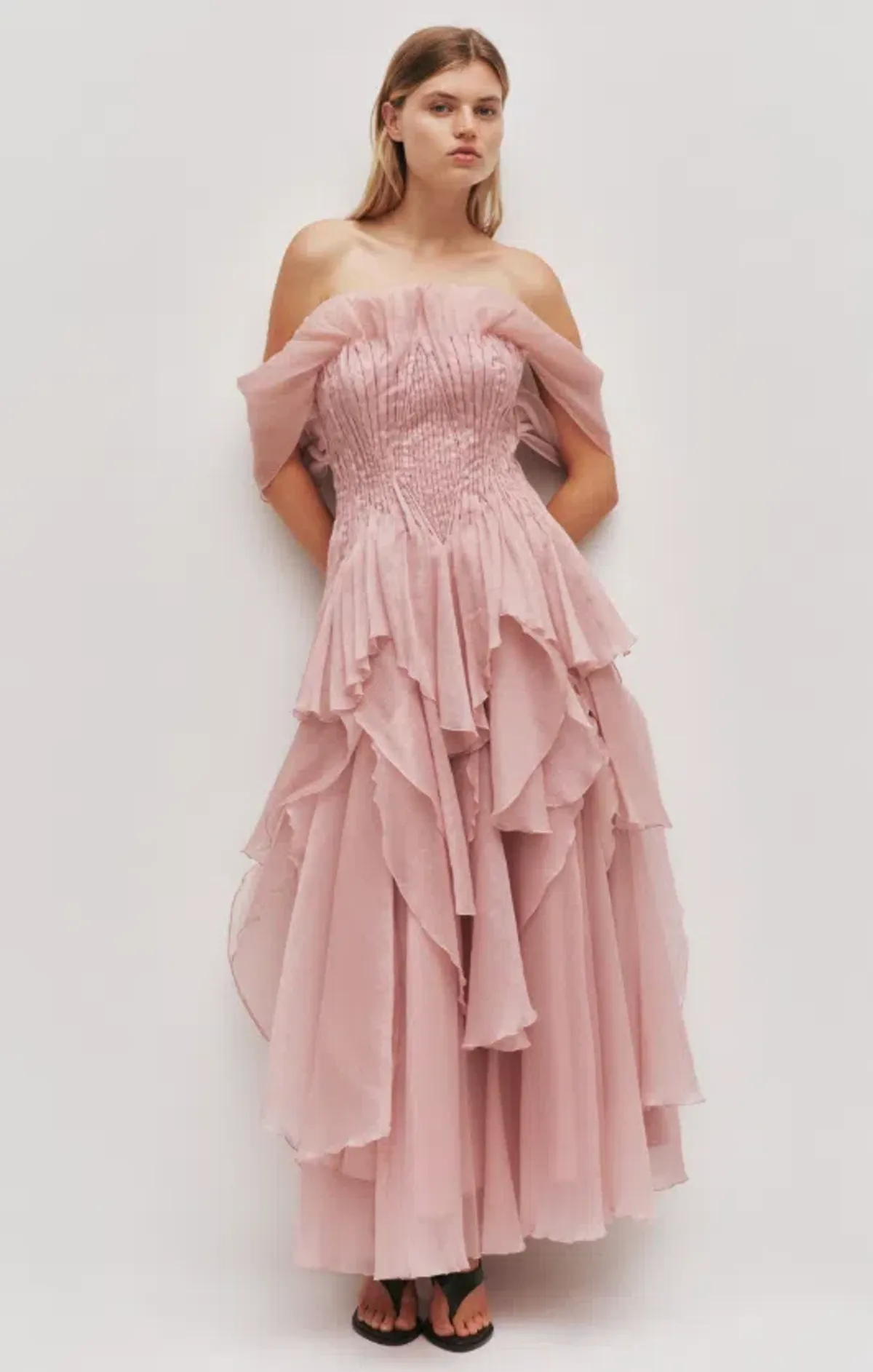AJE Nisha Gown Fawn Pink Size 14 - Image 1