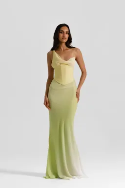 Natalie Rolt Hallie Gown in Citrus Green Size 1/AU 8 for rent on The Volte - image 1