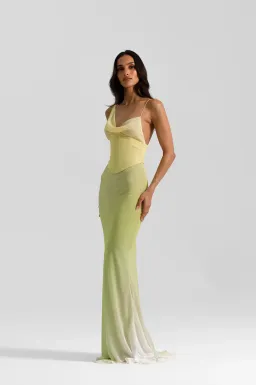 Natalie Rolt Hallie Gown in Citrus Green Size 1/AU 8 for rent on The Volte - image 3