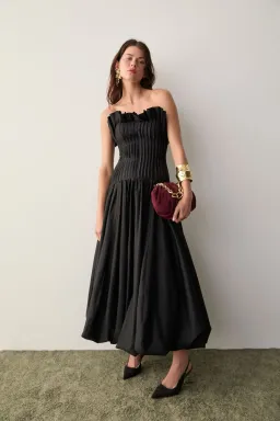 AJE ivy bubble hem dress - black for rent on The Volte - image 2