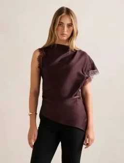 Forever New Dixie Asymmetric Lace Top Size 12 for rent on The Volte - image 1