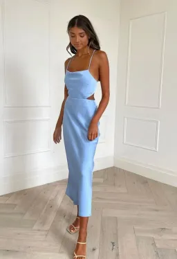 Bec & Bridge Raquel Midi Dress - Sky Blue - Size 8 for rent on The Volte - image 1