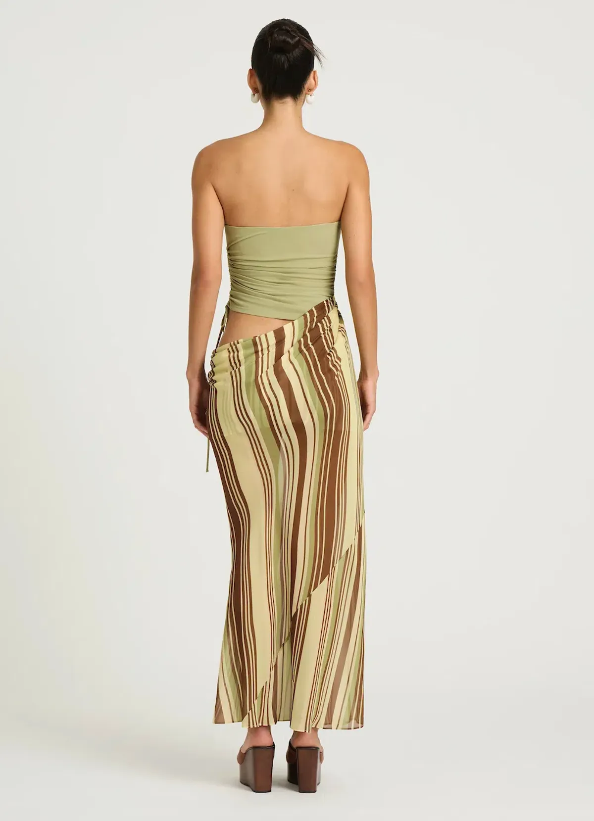 BENNI Roscoe Maxi Dress Earth Stripe size 10  - Image 3