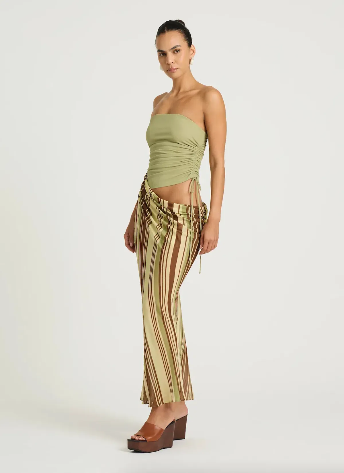 BENNI Roscoe Maxi Dress Earth Stripe size 10  - Image 4