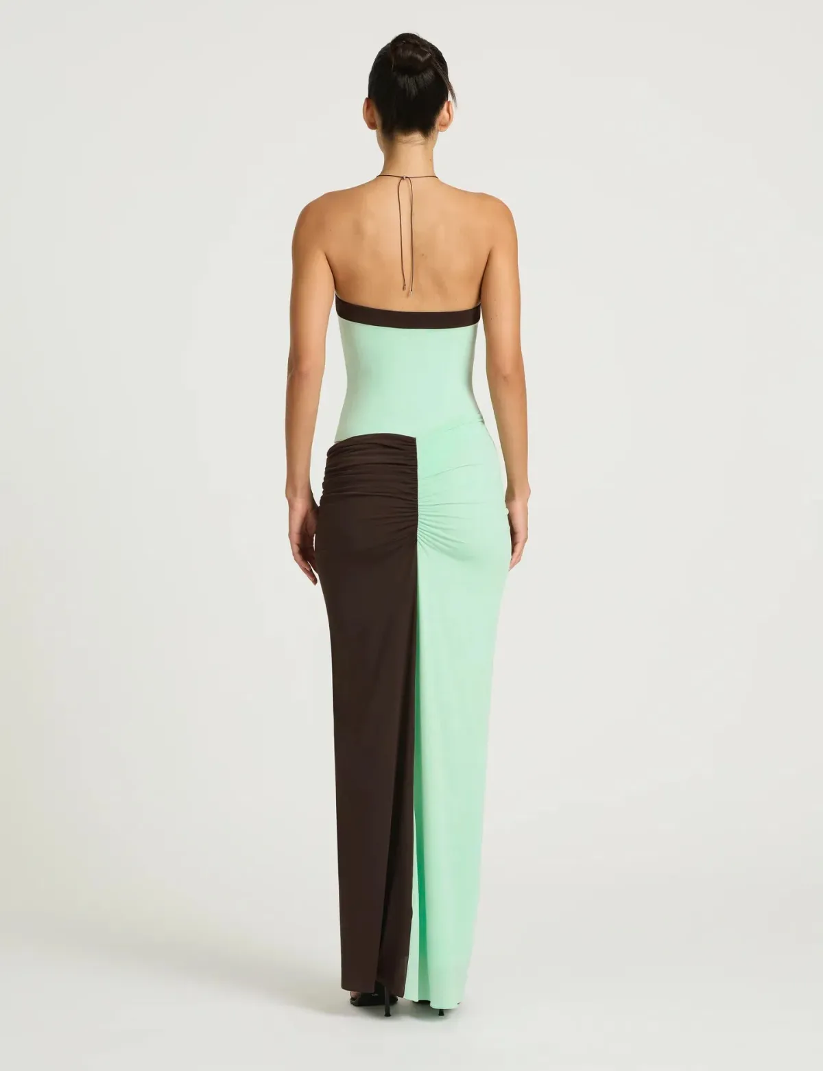Benni Rumi Strapless Midi Dress Green/Brown Size 8 - Image 4