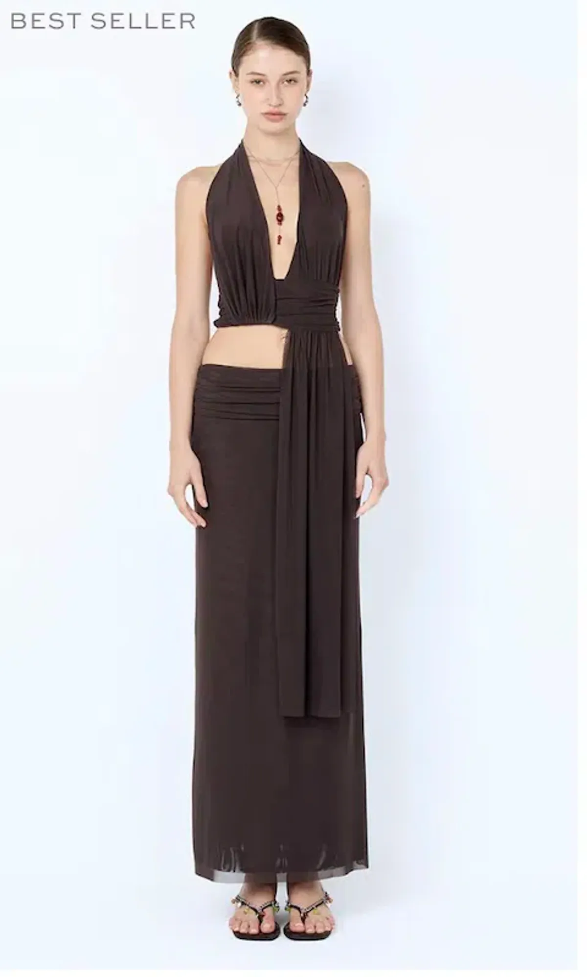 BEC AND BRIDGE EVA SET TOP AND SKIRT IN BROWN SIZE 6 - Image 1