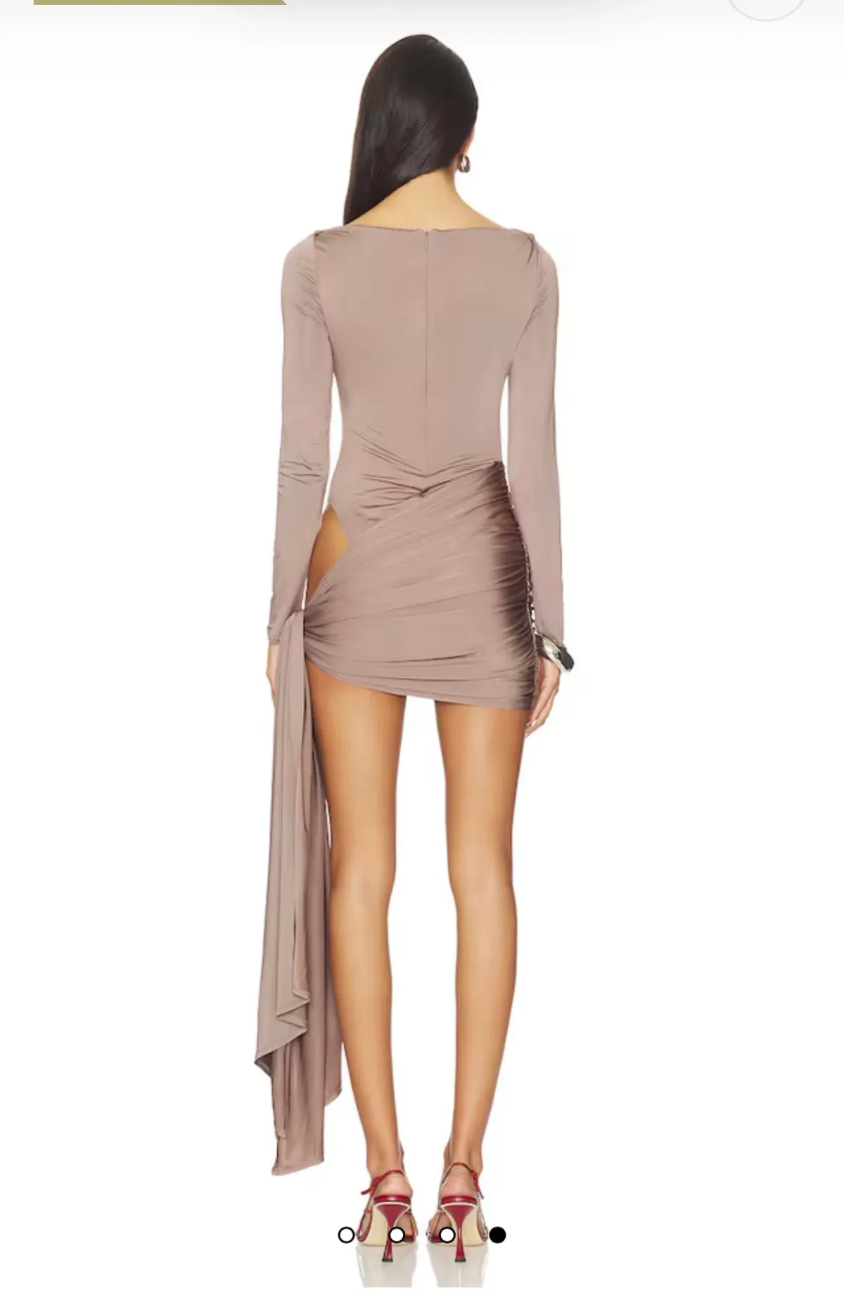 Imari Mini Dress in Taupe - Image 2