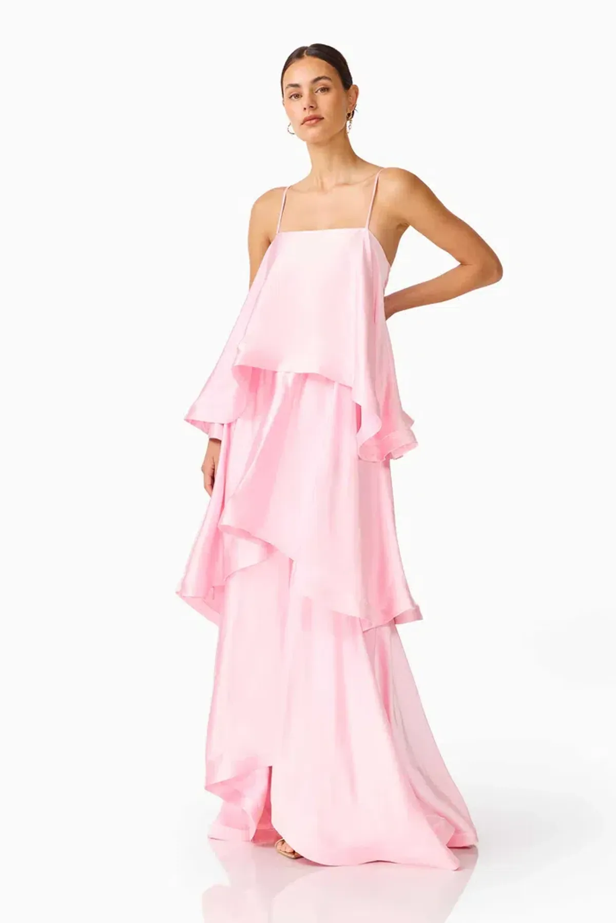 Elliatt Tilly Tiered Maxi Dress in Pale Pink Size Small - Image 2