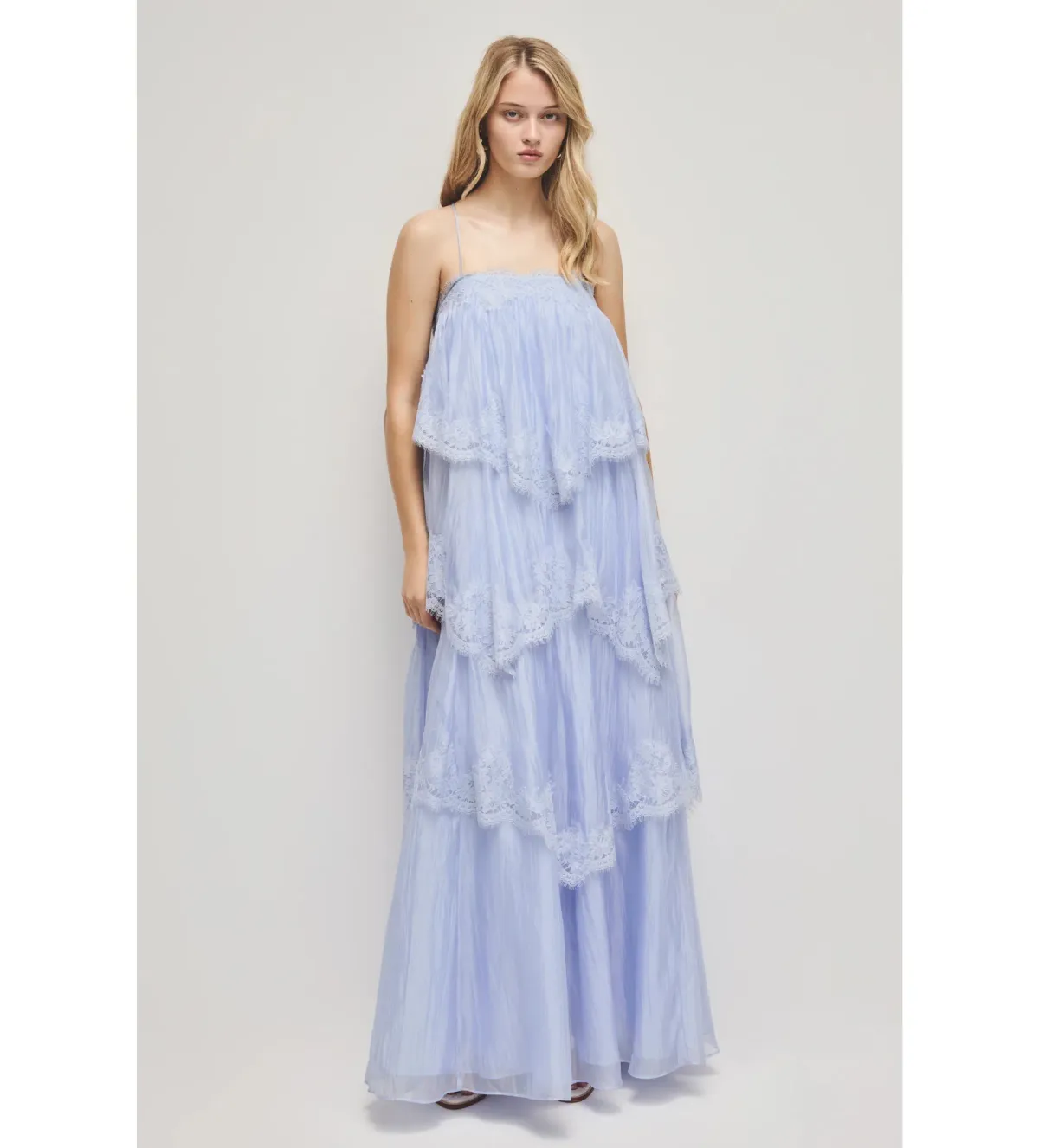 Aje Ophelia Lace Gown in French Blue Size AU8 - Image 1