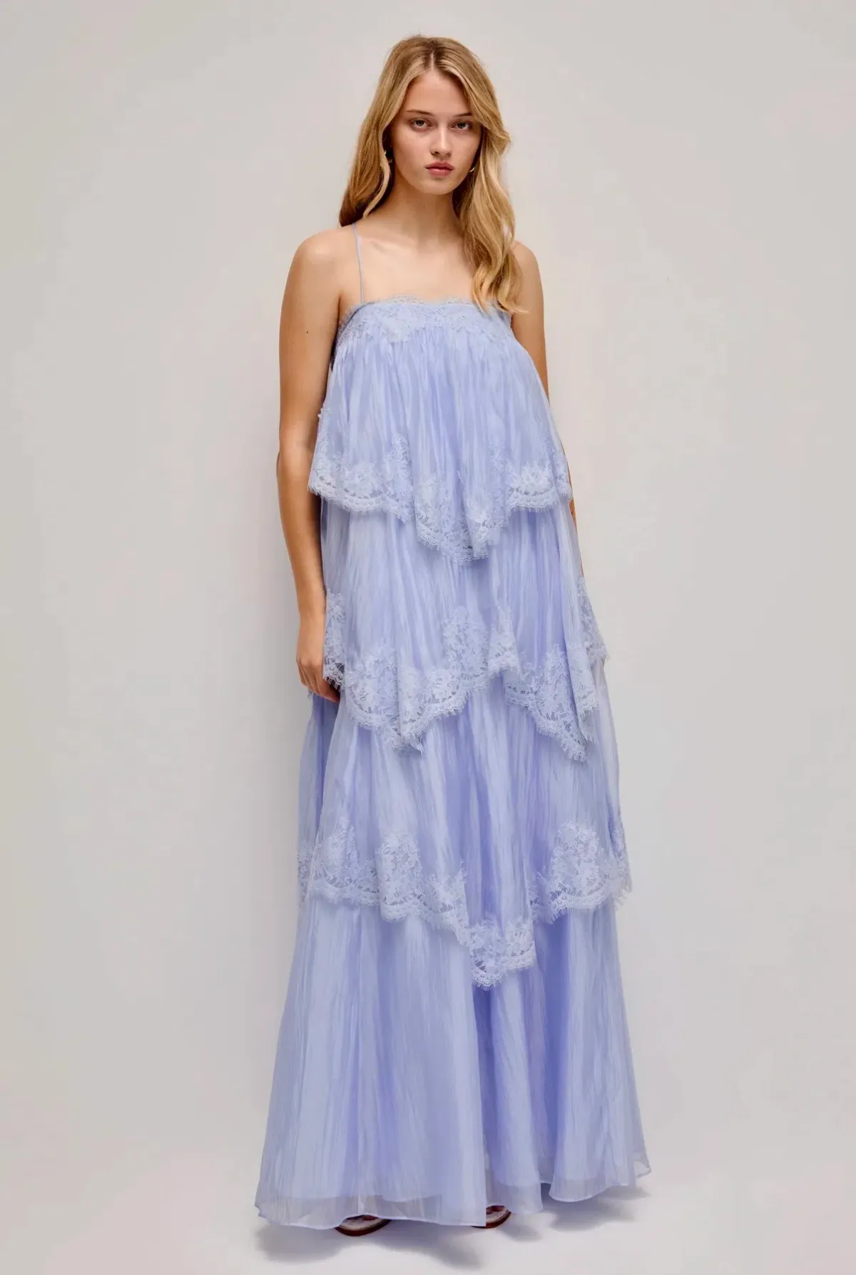 AJE Ophelia Lace Gown size 8 French Blue - Image 1