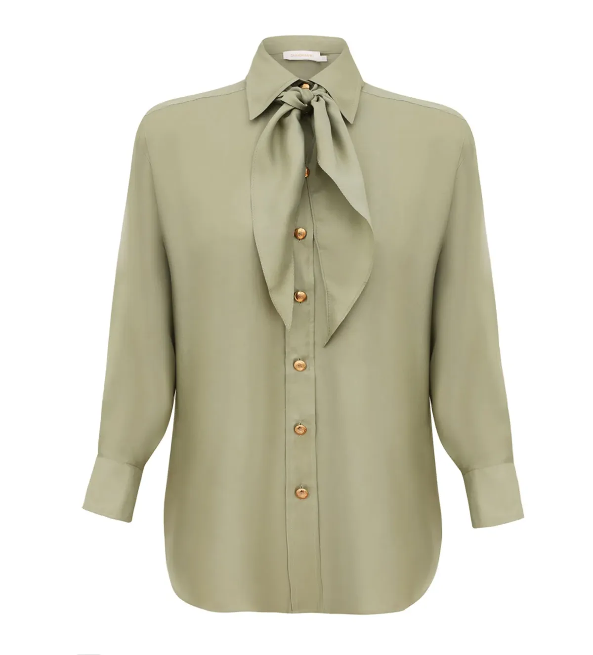 Zimmermann Relaxed Silk Shirt (Size OP/AU6) & Luna Wool Silk Tailored Short (Size 1/AU8) in Palm  - Image 1