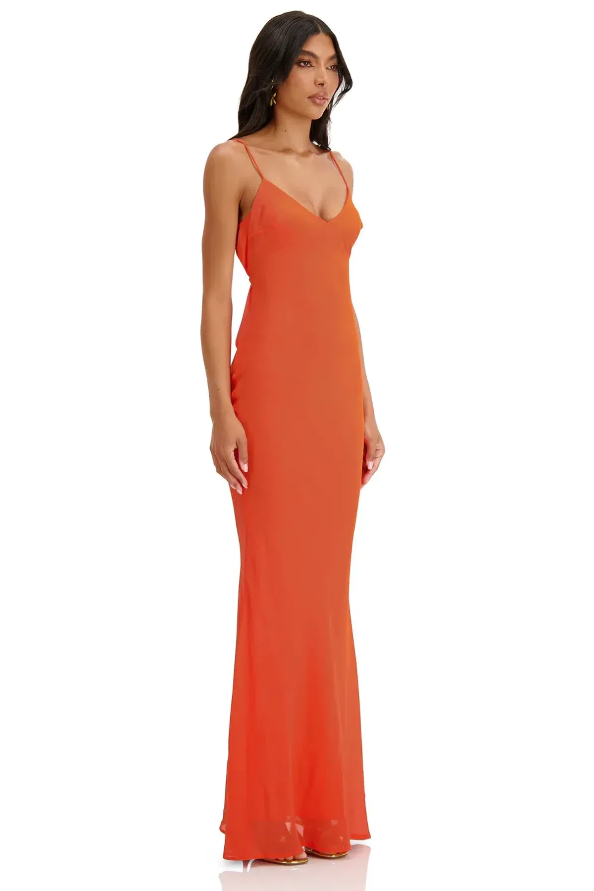 Alamour the label backless orange maxi size S - Image 2