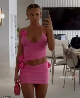 Magda Butrym Rosette Pink Roses Mini Dress  for rent on The Volte - image 1