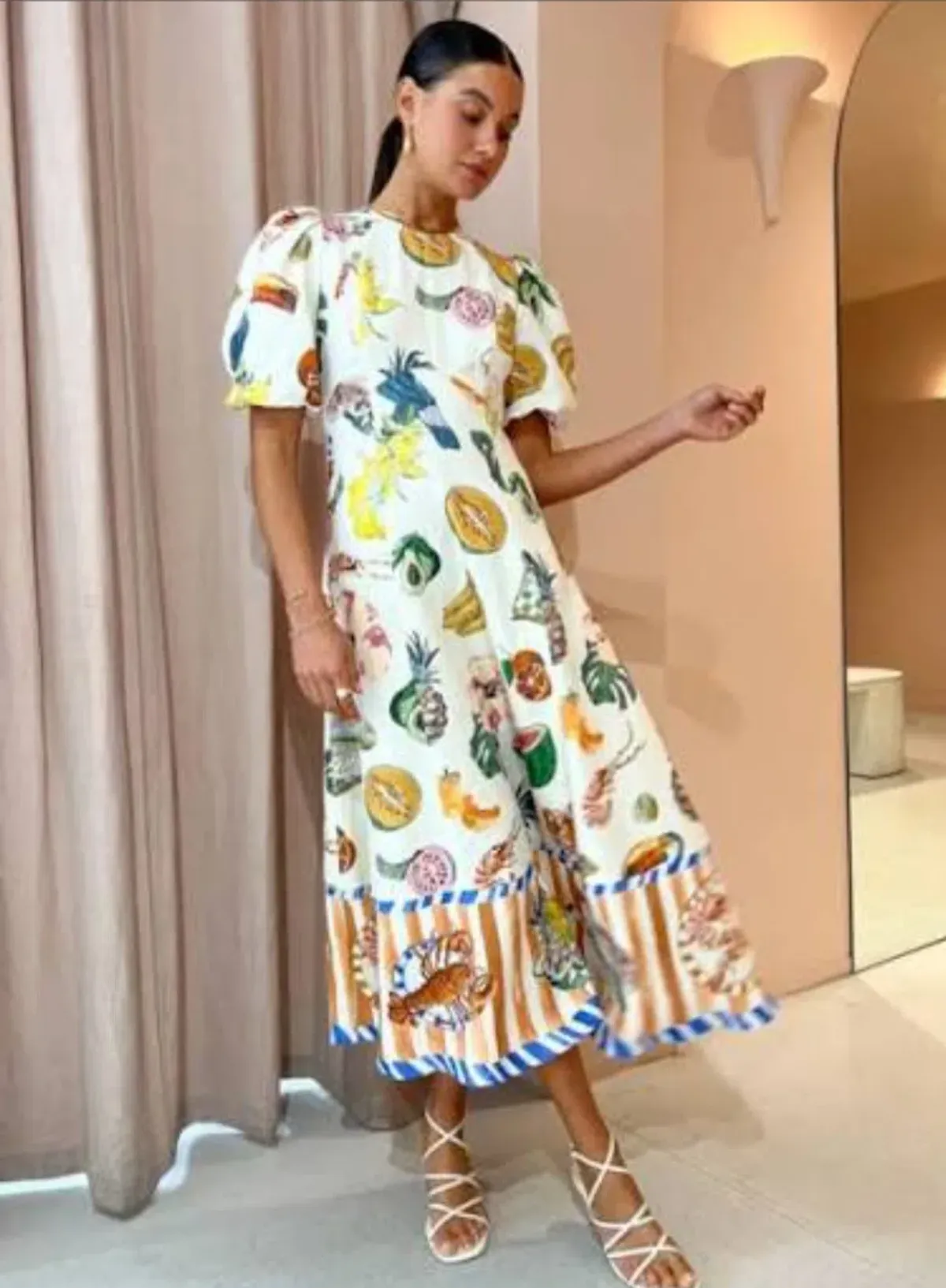 Alemais Theo Midi Dress in Print Size 14 - Image 2